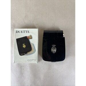 VTG COTY‎ DUETTE COMPACT AIRSPUN CREAM POWDER Honey Beige W/BOX NO LIPSTICK